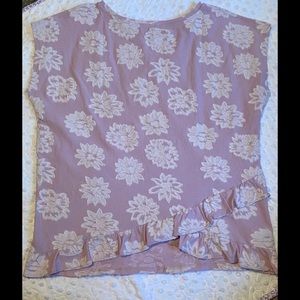 Loft lavender lace shirt